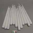 Homemory 12 Pcs Flameless Taper Candles with Remote Timer Dimmer, 11 inches White LED Taper Candles, Plastic Battery Operated Candlesticks with Flickering Flame for Halloween Christmas Wedding Party