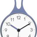 Mooas Loop Bathroom Clock (White, 3.16 x 1.31 x 6.02 inch), Waterproof Shower Clock, Kitchen Clock, Non-Ticking Battery Operated