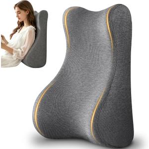 Reading Pillow for Bed,Ergonomic Back Support Pillow for Bed Sitting Up,Memory Foam Reading Pillow for Adult Sleeping, Headboard Back Pillow for Sleep Apne on Bedrest Couch Floor,Grey