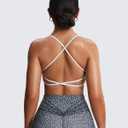 Aoxjox Women's Workout Sports Bras Fitness Ivy Low Impact Bra Yoga Crop Tank (White, S)