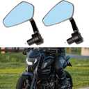 Universal Black Motorcycle Mirrors Bar End Side Mirror Compatible with Honda Scooter Suzuki Yamaha Kawasaki Victory Harley Davidson…