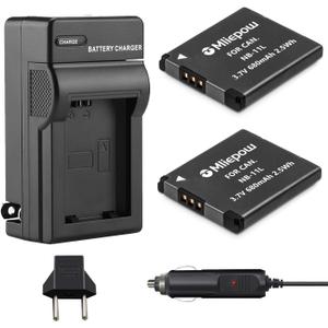NB-11L/NB-11LH Battery (2-Pack) and Charger kit Compatible with Canon PowerShot ELPH 190 is, ELPH 180, ELPH 110 HS, SX400 is, SX410 is, SX420 is, A2300 is, A2400 is, A2500, A3400 is Camera