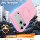 Magnetic for iPhone 17 Pro Max Case,[Anti-Slip][Compatible with MagSafe][Military Grade Drop Protection] Shockproof Protective Translucent Matte Phone Case for iPhone 17 Pro Max Case,Pink