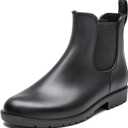 DKSUKO Snow Women's Warm Chelsea Ankle Winter Rain Boots Waterproof Chevonne Boot (8.5, Black)