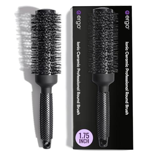ERGO Ceramic Ionic Round Brush for Blow Out - Salon Quality Hair Brushes for Women - Roller Brush for Blow Drying, Wet and Dry Hair Styling, Volumizing Hair Care - ER43: 1.75"