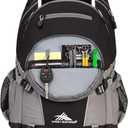High Sierra Loop Backpack, Travel, or Work Bookbag with tablet sleeve, One Size, Black/Charcoal