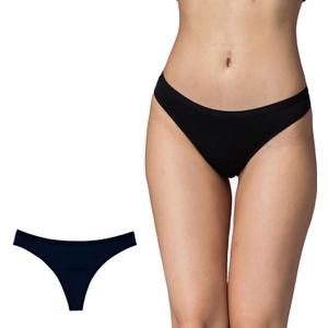 Shero Thong Period Maternity, Postpartum Panties, Leakproof, Odor & Moisture Control Underwear for Women & Teens (Medium, Black)
