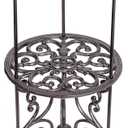 Sungmor Heavy Duty Cast Iron Potted Plant Stand,26-Inch 2 Tiers Metal Planter Rack,Decorative Flower Pot Holder,Vintage & Rustic Style Indoor Outdoor Garden Pots Container Supports