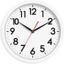 AKCISOT Wall Clock Silent Non Ticking Modern Wall Clocks Battery Operated 10 Inch, Analog Small Classic Clock Decorative for Bedroom, Kitchen, Home Office, Bathroom, School, Living Room (White)