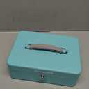 Honeywell Safes & Door Locks - Standard Money Lock Box with Key Lock - Steel Security Cash Box with 1 Removable Cash Tray & 5 Coin Slots - Durable & Scratch Resistant Money Box - 0.14 CU, Teal, 6112TL