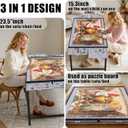 Puzzle Table with Drawers Adjustable Height 1500pcs,Foldable for Storage 3 in 1 Jigsaw Puzzle Table with Legs,Puzzle Tables for Adults with Drawers