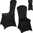 50 PCS Stretch Spandex Chair Covers for Party, Washable Reusable Dining Chair Cover, Universal Fitted Removable Chair Cover for Wedding, Holidays, Banquet, Hotel, Celebration. (Black, 50pcs)