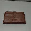 myfriday Vintage Leather Camera Crossbody Bag for Women, Stylish Two Layer Shoulder Bag Purse with Removable Card Slots