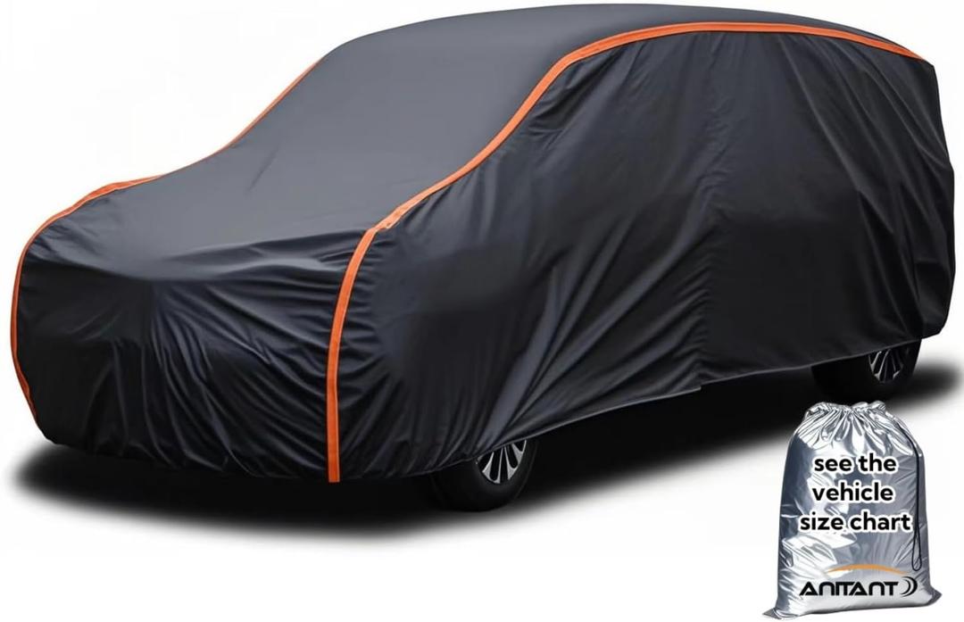 Super Lightweight Mini Van Cover,Large Car Cover Waterproof All Weather RainUV Protection Full Exterior Covers Fit Van up to 216Lx72 Wx72 H (Size 19: MiniVan 1 (Under 217"), Black(Air Pro))