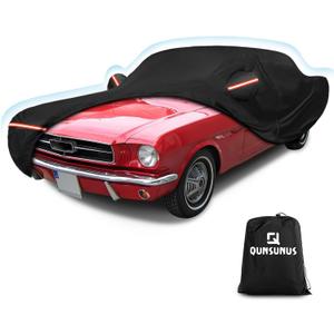 QUNSUNUS 6 Layer Car Cover for Ford Mustang 1964-1968 Waterproof All Weather 210D Windproof for Ford Mustang Car Cover Hail Protection with Zipper