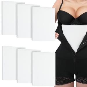 Sosation 6 Pcs Lipo Foam Board Lipo Foams Post Surgery Abdominal Pads Waist Supports Foam Sheet for Recovery Post Surgery Posts Liposuction Pad Compression Garment, 8 x 11 Inches, White
