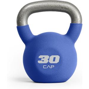 CAP Barbell 30 LB Neoprene Coated Cast Iron Kettlebell - Blue