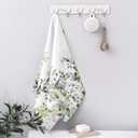 Spring Green Leaves Flora Hand Towels for Bathroom Set of 2, Eucalyptus Branches Soft Highly Absorbent Face Towel, Microfiber Hand Towels for Kitchen Bath Dish Towels Hotel Spa Gym Home Decorations