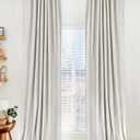 100% Blackout Shield Linen Blackout Curtains for Bedroom 96 Inches Long, Back Tab/Rod Pocket Living Room Drapes, Thermal Insulated Blackout Curtains 2 Panels Set, 50" W x 96" L, Beige