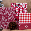 LaRibbons Christmas Wrapping Paper Set, Classic Santa & Snowflake & Plaid Design with Gift Bow & Ribbons & Tags, Perfect for Holiday, Season Party, 30 Inch X 10 Feet (4Rolls, 100 sq.ft.ttl.)