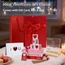 Perfect Valentines Day Table Decorations, Wood Stack with XOXO Signs Set (Gift Card, Box and Bag), Valentine's Day Decor for Home Room Office Fireplace Kitchen Shelf Desk Centerpiece Tiered Tray