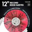 Vinyl Record Rice Paper Inner Sleeves: 12" Anti-Static LP Sleeves Album Record Acid-Free Clear Protective Sleeves, 100pcs