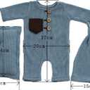 Newborn Photography Prop Outfits Set with Onesie Hat Pillow Soft Breathable Baby Boy Girl One Piece Jumpsuit Photoshoot Infant Romper Set (Blue)