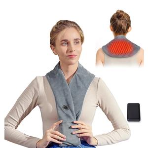 Remo Neck Heating Pad, Portable Cordless Heating Pad for Neck Pain Electric, Compact Soft with Four Heat Settings, Gift for Family, Grey