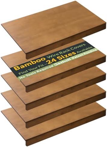 Gashell Wire Shelf Covers, Bamboo Wire Rack Covers for Pantry, Closet (3pcs, 26" W x 16" D)