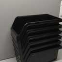 Plastic Containers for Organizing and Storage Bins for Closet, Kitchen, Office, Garage or Pantry Organization, Stackable Bins, Large (14.8" x 8" x 7"), 6-Pack, Black