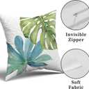 aportt Green Tropical Leaf Pillow Covers 16x16 Inch Monstera Palm Leaves Couch Pillow Cases Botanical Plant Summer Throw Pillows Set of 2 Home Decor for Living Room Bedroom Bed Cushion Outdoor