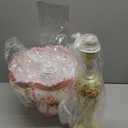 Retisee Victorian Flower Table Lamp Floral Coquette Lamp with Vintage Lace Placemat Fabric Lampshade Beaded Fringe Antique Lovely Decorative Bedside Night Light for Bedroom Nightstand(Pink Victorian)