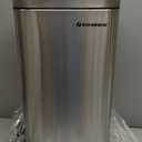 SONGMICS Trash Can with Lid, 8 Gallon Garbage Can, Stainless Steel Small Waste Bin with Step Pedal and Inner Bucket, Soft Close, Kitchen, Silver ULTB03NL