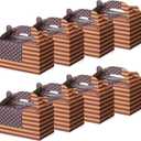 Colarr 48 Pcs 4th of July Treat Boxes Patriotic American Flag Prints Goodie Boxes with Handles 250th Anniversary Kraft Paper Cookie Box Candy Party Favor Box for Independence Day Celebration