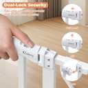29"-51" Baby Gate for Stairs, Auto Close Stroller Friendly Dog Gate Indoor for Doorways, Pressure Mounted Baby Gate, Easy Walk Through Gate for Children & Pets, White