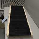 Dog Ramp for Bed - Foldable Small to Large Dog Ramp for Couch - 6 Adjustable Height from 12" to 24" - Stairs with High Traction Mat - Wooden Portable Ramp for Dogs to Get on Bed Couch Car Up to 200LBS (Burlywood(black))