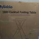 Byliable Cocktail Table 28in High Top Round Folding Indoor Outdoor, Plastic Bar Height Foldable Bistro Tall Table for Party, Patio, Dining Room, Kitchen, Events, Removable Locking Legs, Black, 2843 in