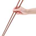 GLAMFIELDS 16.5 Inches Wooden Cooking Chopsticks Reusable for Noodles Frying Hotpot Extra Long Kitchen Chop Sticks Brown 2 Pairs