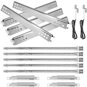 Grill Parts for Charbroil Performance 5 Burner 463347519 463275517 463347518 463243519 463373019 463243518 463373319 G470-5200-W1 Burner, G470-0004-W1 Heat Plates for Char-Broil Grill Replacement Parts