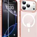 for iPhone 17 Pro Case with Screen Protector,[Compatible with Magsafe] Military-Grade Protection & Anti-Yellowing,Magnetic Phone Case for iPhone 17 Pro,Pink