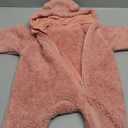 Babymine Newborn Baby Jumpsuit Hooded Fleece Rompers Long Sleeve Onesie Outwear Outfits (9-12 Months, Pink)