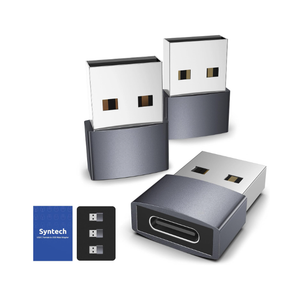 Syntech USB C Female to USB Male Adapter Pack of 3 [Travel Must Haves, Aluminum] USB C to USB Adapter, Type C Charger Cable Power Converter Compatible with iPhone 15 Apple Watch AirPods CarPlay, etc.