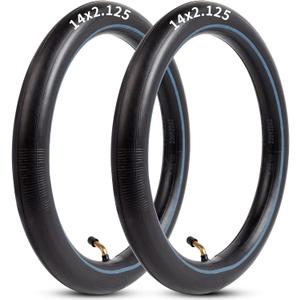 Heavy-Duty 14 x 2.125 Inner Tube 14 Inch Electric Bike Tubes with Angled Valve Stem for Replacement Electric Scooters and E-Bike Tire Tube 2 Packs