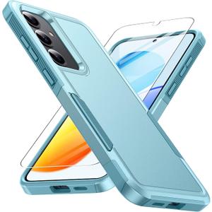 FNTCASE for Samsung Galaxy S25 Case: Dual Layer Heavy Duty Phone Protective Cover Shockproof Rugged with Non-Slip Textured - Military Drop Protection Bumper Tough - 2025, 6.2 Inch Mint Green