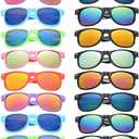 20 Pairs Bulk Mirror Sunglasses for Adult Retro 70s 90s Cheap Glasses for Party Supplies (XXL)