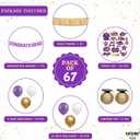 Graduation Decorations 2026 | Purple and Gold Graduation Balloons Arch Set - Huge Pack of 67 | Congrats Grad Banner, Graduation Photo Props | Grad Party Supplies | KatchOn