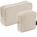 MAGEFY Small Makeup Bag for Purse Mini Cosmetics Bag Corduroy Cute Cosmetic Pouch for Women with Slip-in Pockets