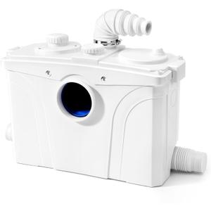 900W Macerator Pump with PCB Function Toilet Pump Utility Sink Pump Upflush to 32.8FT 2500GPH Macerating Toilet System with 4 Water Inlets 1 Outlets for Toilet Sink Shower Laundry Kitchen Basement
