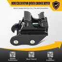 Mini Excavator Mannual Quick Hitch Coupler 25mm Pin Compatible with 0.6 0.8 1.3 1.5 2.0 Ton Quick Change Hitch Span Attachments Center Wheelbase 90mm/3.54in