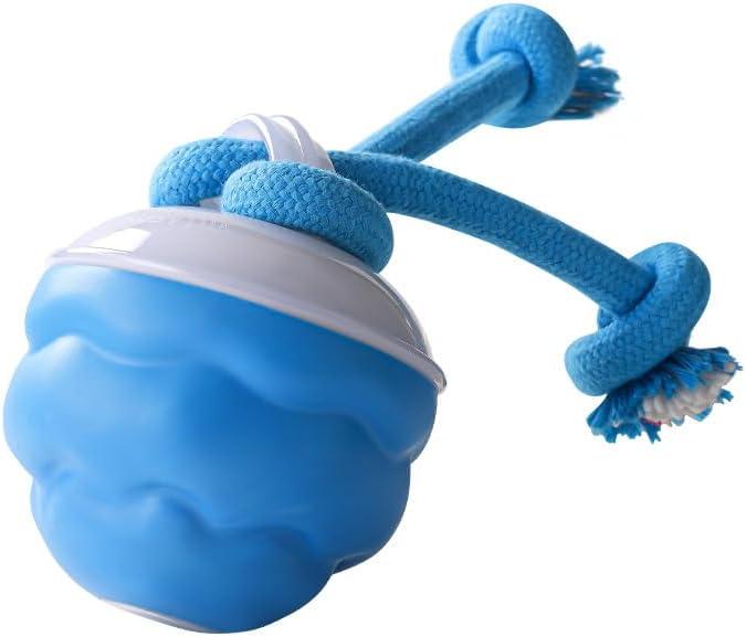 Moving Dog Ball with Touch Activated, Automatic Rolling Moving Bouncing Jumping Ball Squeaky Active Rolling Balls for Dogs-Blue